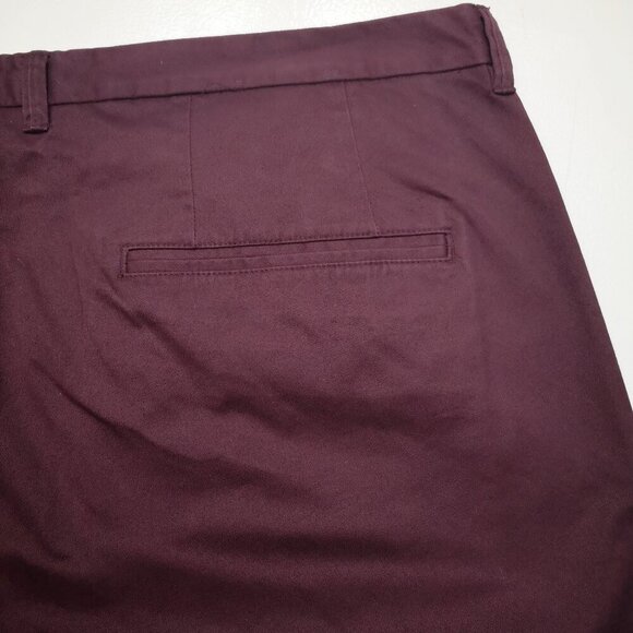 Denver Hayes Vintage Men's Size 38/32 Unhemmed Burgundy Chinos - Picture 9 of 12